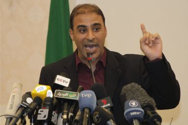 Moussa Ibrahim, a Libyan government spokesman, holds a news conference in Tripoli