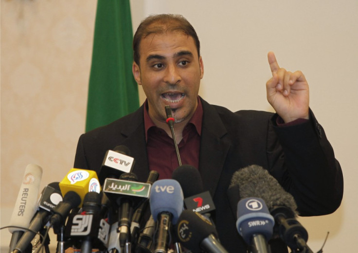 Moussa Ibrahim, a Libyan government spokesman, holds a news conference in Tripoli