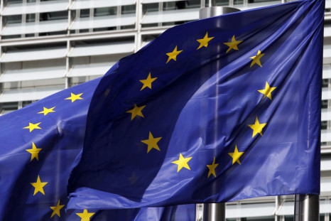 European flags outside the European Commission headquarters in Brussels