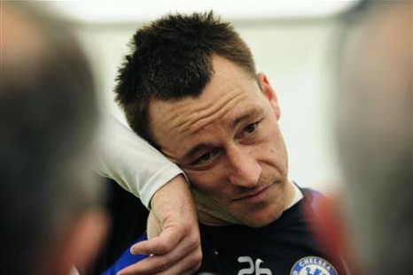 Chelsea&#039;s John Terry talks to journalists during a media day at their training ground in Cobham
