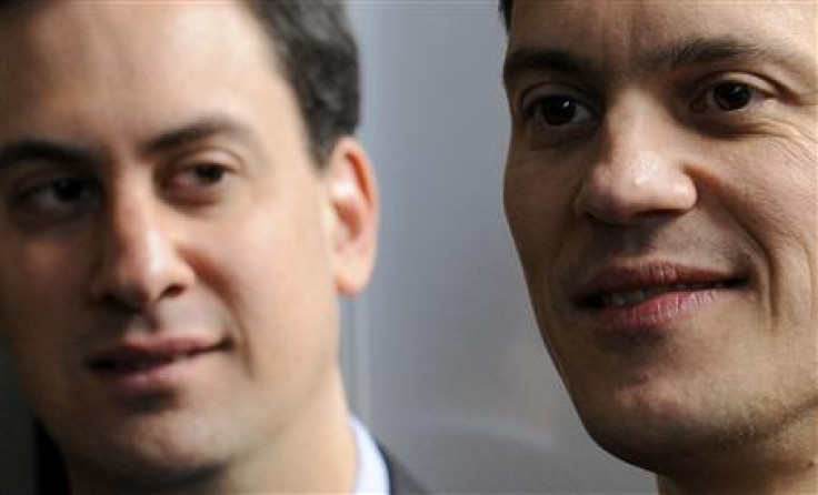 File photo of Miliband brothers at the unveiling of an election poster-van design at Basildon