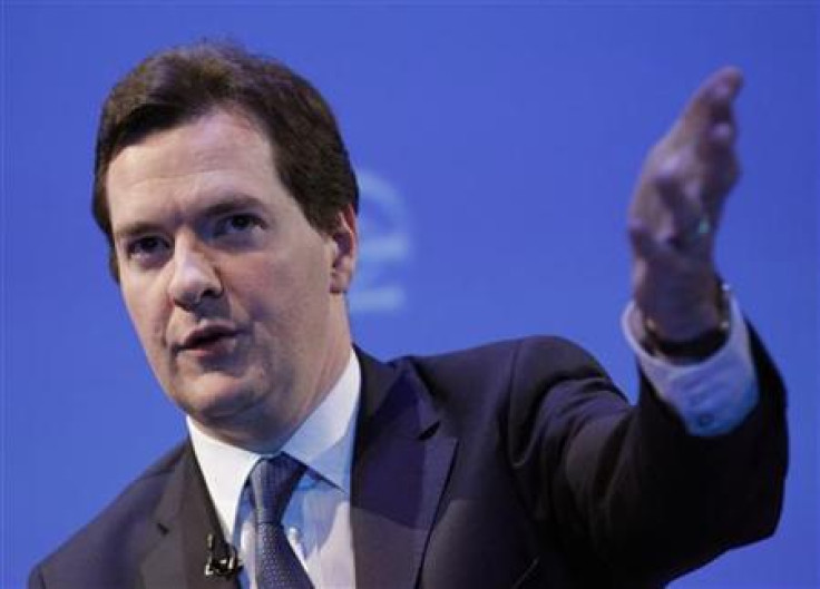 Britain&#039;s opposition Conservative Party economics spokesman Osborne addresses the Institute of Directors IOD annual convention at the Albert Hall in London