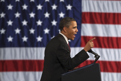 U.S. President Barack Obama delivers remarks at a Democratic Party fundraiser in Chicago April 14, 2011.
