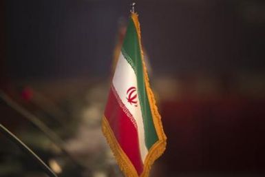 Iranian flag is pictured before opening of 32nd Meeting of Ministers of Foreign Affairs of G-15, in Tehran