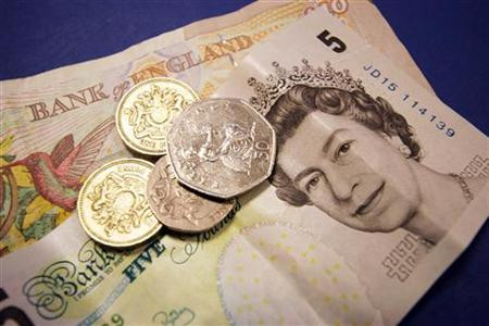A generic picture of a some British sterling money in coins and bank notes.
