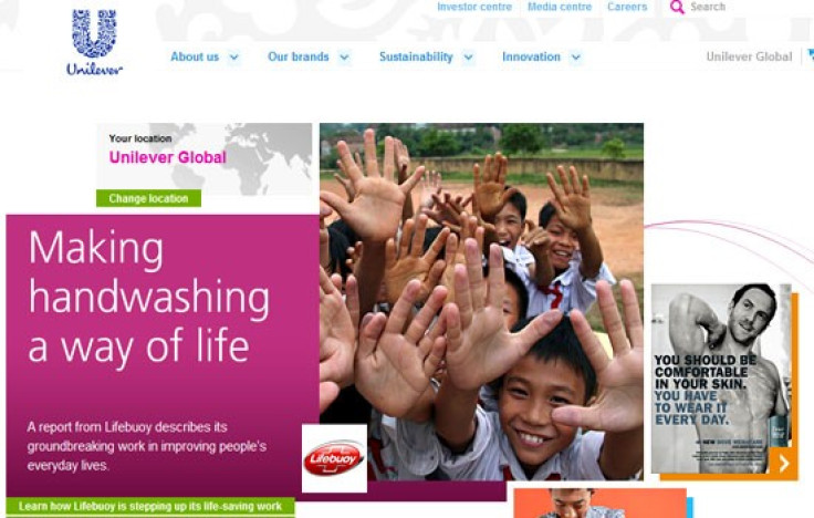 A webshot of Unilever Plc's corporate homepage
