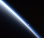 Earth's atmosphere with moon